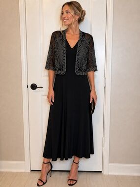 Bolero Style Sheer Black Embroidered Jacket